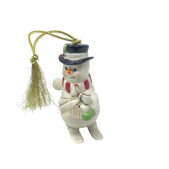 Lenox | Skiing Snowman Ornament White with Red Scarf - Picture 2 of 5